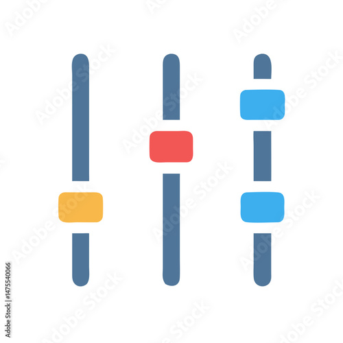 Equalizer sliders on a black background for control adjustment