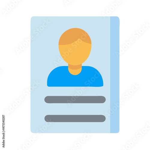 Simple ID card vector illustration on black background