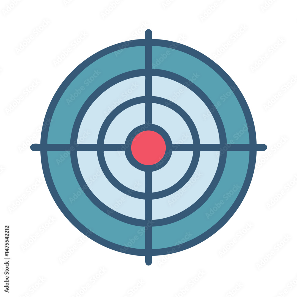 Illustration of a target with red center design Illustration of a target with red center design