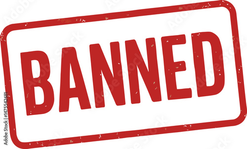 Red Banned Stamp Vector Illustration