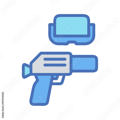 Toy ray gun with light blue and gray colors