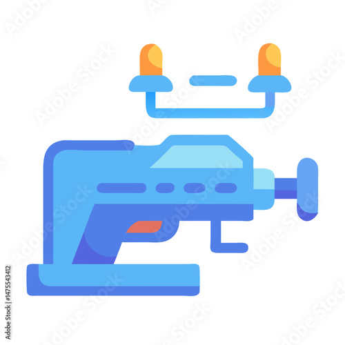 Cartoon Sci-fi Phaser Gun Illustration on Black Background