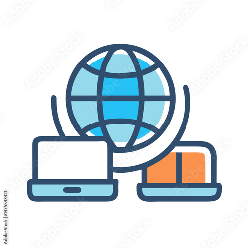 Global Communication Network Connection Technology with Black Background