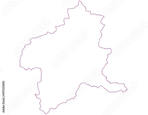 群馬県　地図　白　イラスト
