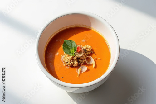 Wallpaper Mural Tempting Tom Yum Soup: Clean Food Photography with Window Backlight Radiance Torontodigital.ca
