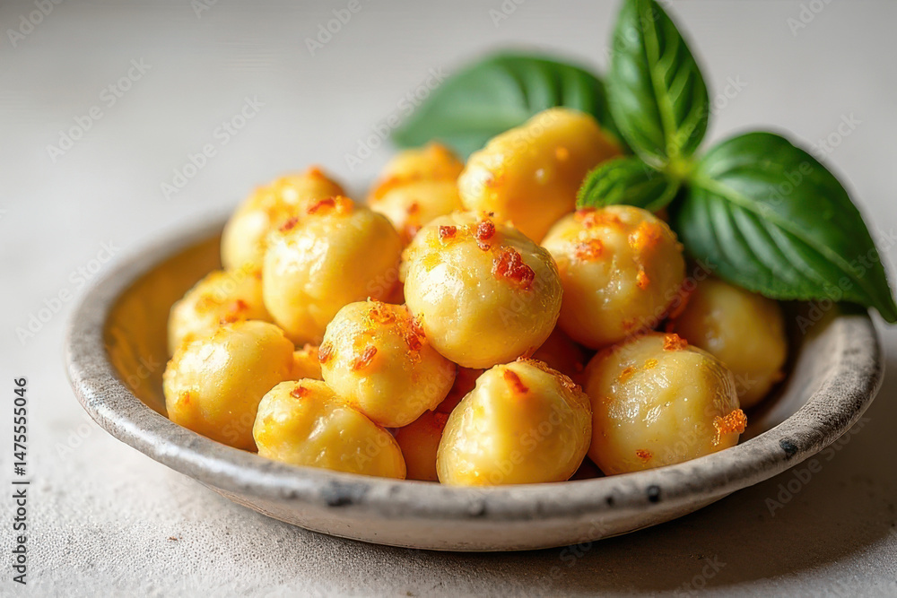 Tempting Ricotta Gnocchi Photography: Rustic Corner, White Background, Colored Gel Lighting, Clean Style Tempting Ricotta Gnocchi Photography: Rustic Corner, White Background, Colored Gel Lighting, Clean Style