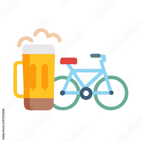 Beer and Bicycle Icon: Healthy Living, Reward Balance