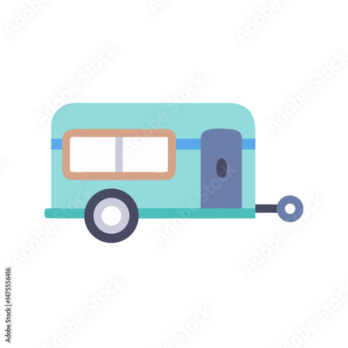 Cute Caravan Illustration, Travel, Road trip, Vacation Icon