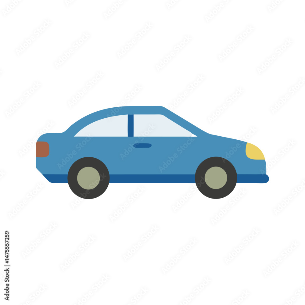 Blue Car Vector Illustration on Black Background Blue Car Vector Illustration on Black Background