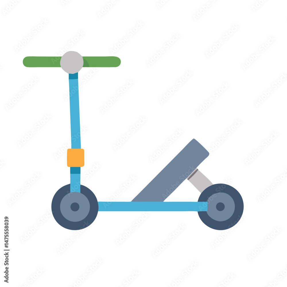 Simple illustration of a blue scooter for kids Simple illustration of a blue scooter for kids