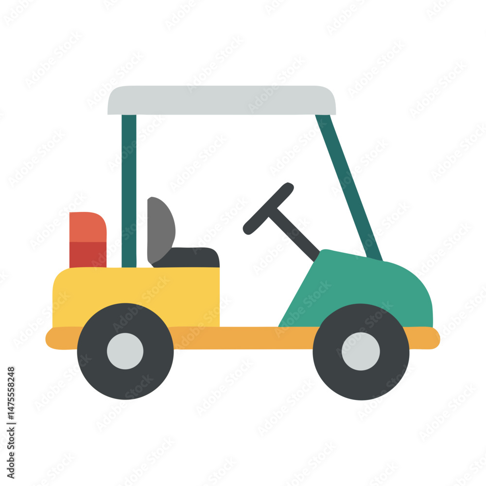 Vector Graphic Illustration of a Golf Cart Vector Graphic Illustration of a Golf Cart