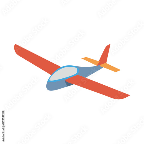 Colorful Glider Aircraft Illustration on a Black Background