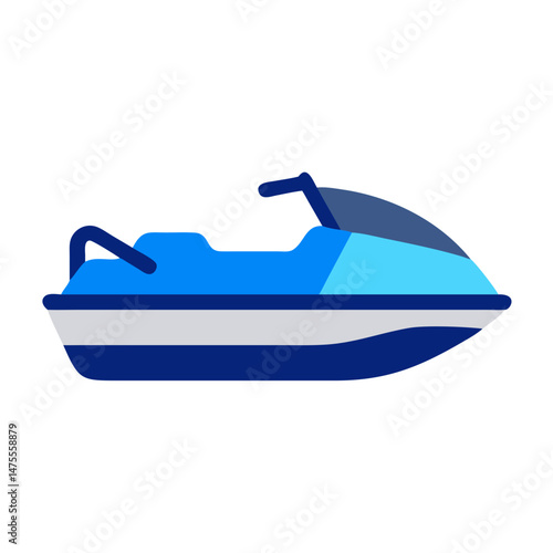 Blue Watercraft Illustration: Modern Jet Ski Design on Black