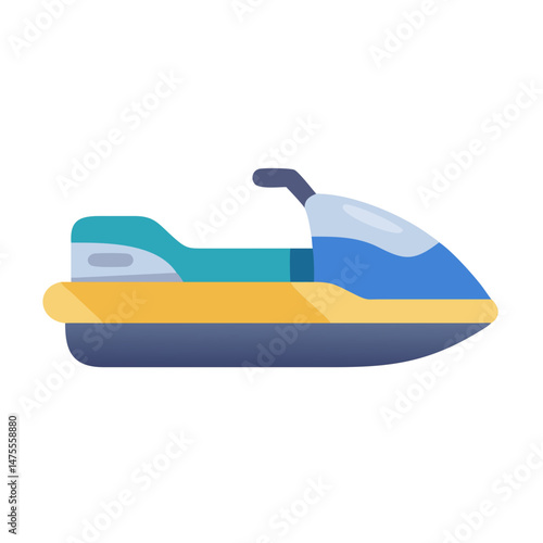 Illustration of a personal watercraft on black background