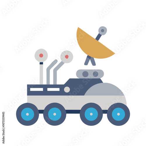 Stylized Vector Image of a Lunar Rover Illustration