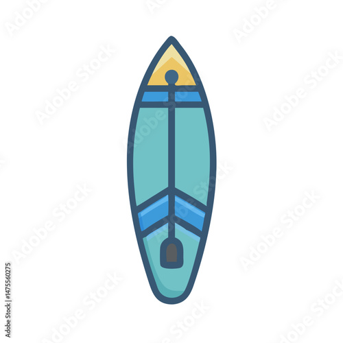 Vector Surfboard Icon Illustration Isolated on Black Background