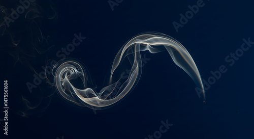 Wisp Of Smoke Against A Deep Midnight Blue Backdrop For Design