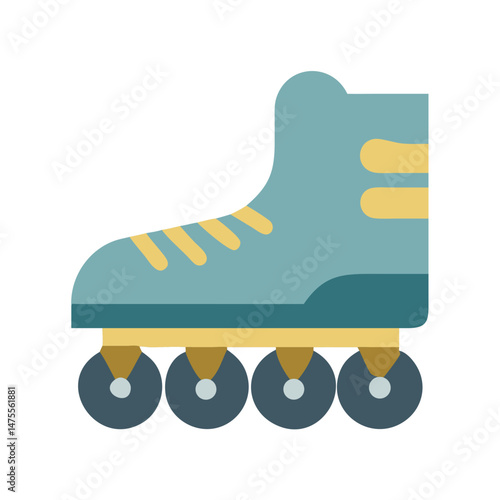 Retro Roller Skate Illustration in Flat Design Style