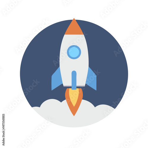 Rocket Launch Illustration, Startup, Innovation, and New Beginnings