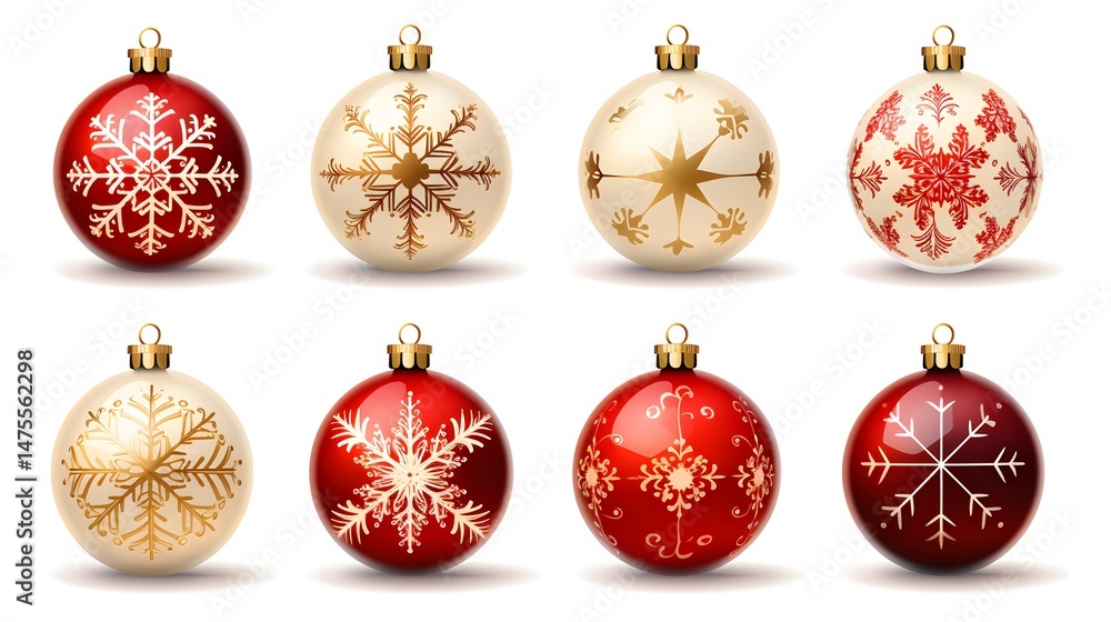 Christmas Bauble Icon Set Symbol Design: Winter Illustration Christmas Bauble Icon Set Symbol Design: Winter Illustration