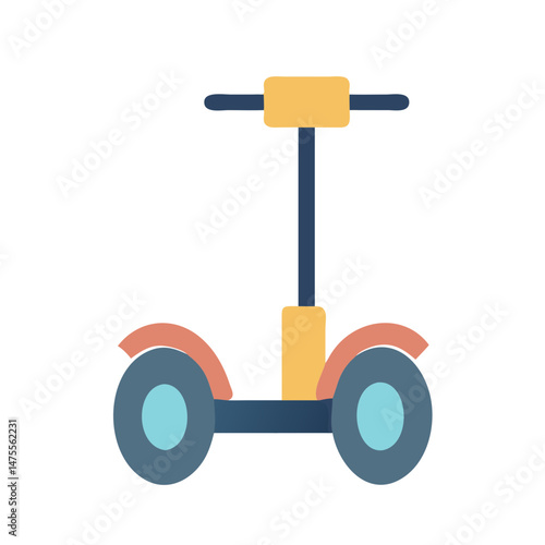 Self-balancing scooter illustration, urban transportation flat design icon