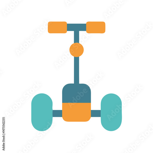 Teal and Orange Minimalist Personal Transporter Icon on Black
