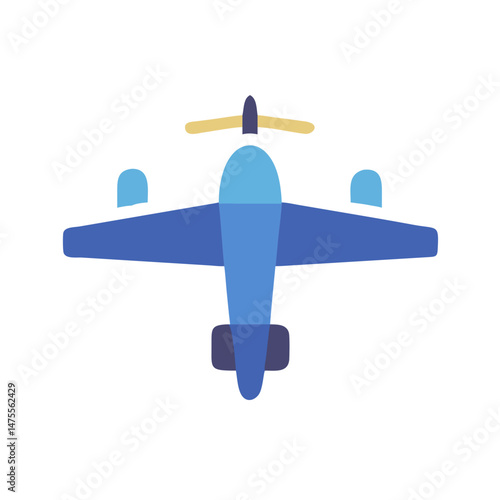 Blue Airplane, Flat Icon, Aviation, Aircraft, Travel