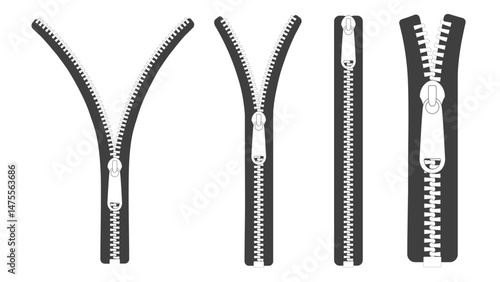 Closed and open zipper icon