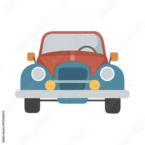 Vintage Car Illustration: Retro, Colorful, Automobile Design