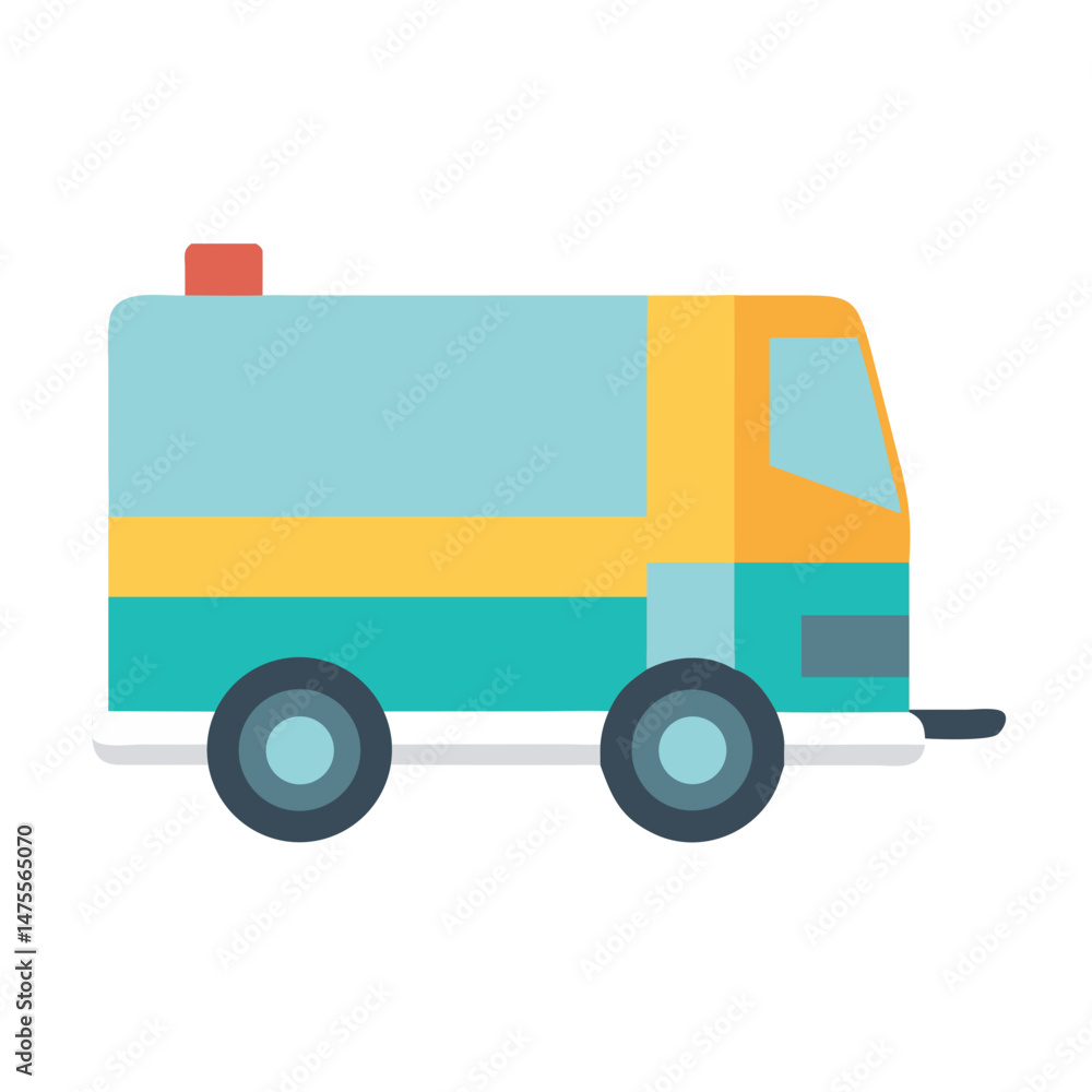 Cartoon Styled Ambulance on Black Background Medical Emergency Cartoon Styled Ambulance on Black Background Medical Emergency