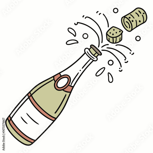 bottle of champagne vector