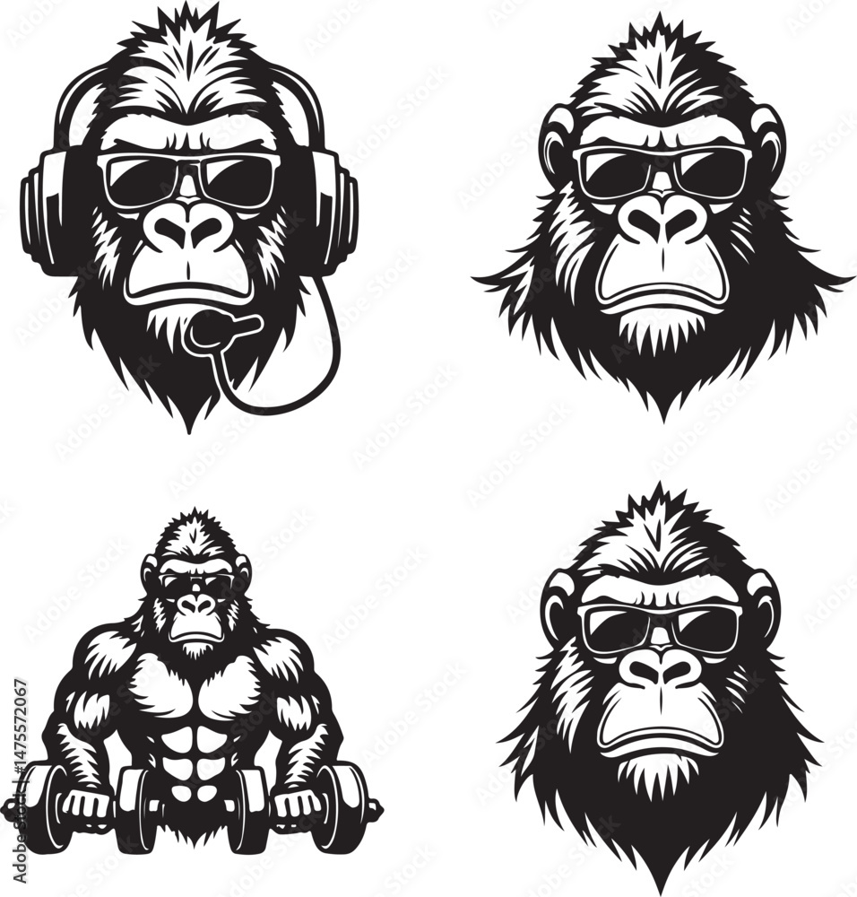 Fototapeta premium Bigfoot Silhouette SVG – Sasquatch Clipart for Cricut & DIY CraftsSasquatch SVG File – Cryptid Bigfoot Decal for Shirts, Stickers & MugsYeti Bigfoot Vector – Printable Forest Creature for Outdoor