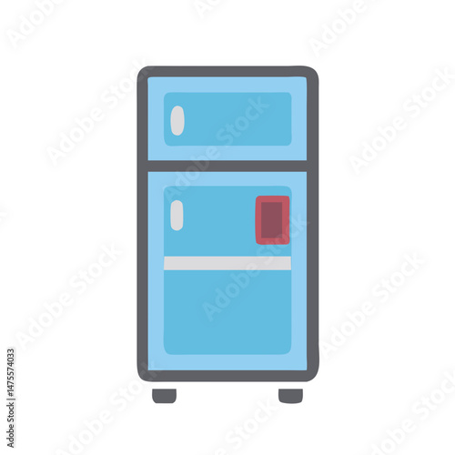 Blue cartoon refrigerator appliance for kitchen or restaurant