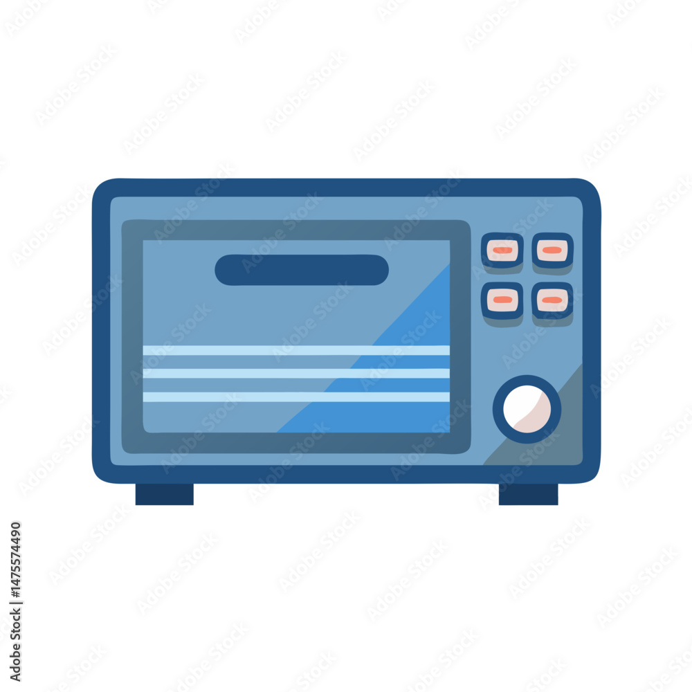 Blue Toaster Oven Illustration for Home Appliance Concepts Blue Toaster Oven Illustration for Home Appliance Concepts