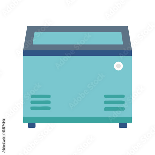 Isolated deep freezer, laboratory equipment in cute simple style