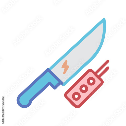 Iconic knife with lightning and light controller