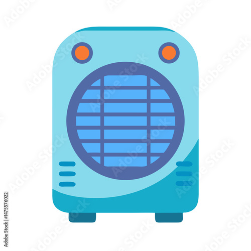 Modern Blue Evaporative Air Cooler Design Illustration Vector