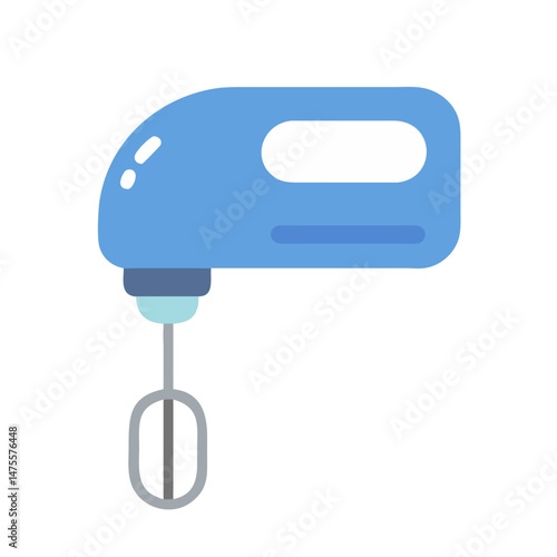 Hand mixer kitchen appliance tool illustration on black