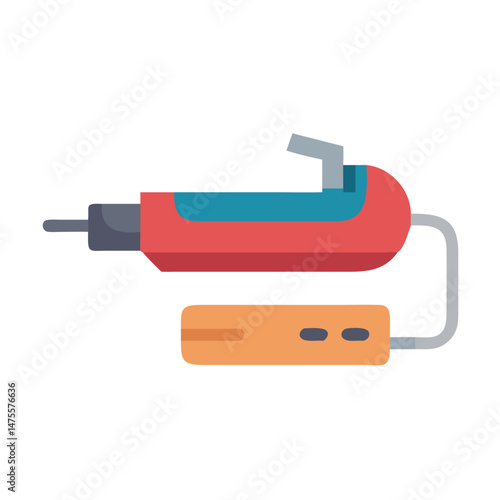 Flat design icon of soldering iron vector illustration
