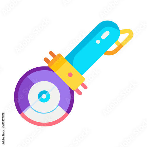 Colorful and simple cartoon-styled rotary cutter illustration vector