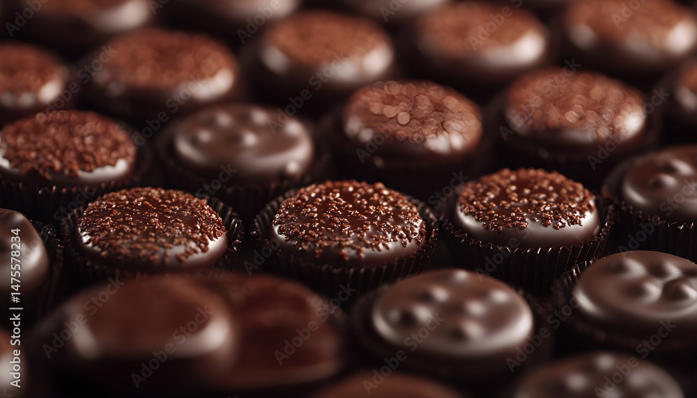 Different tasty chocolate candies as background, closeup