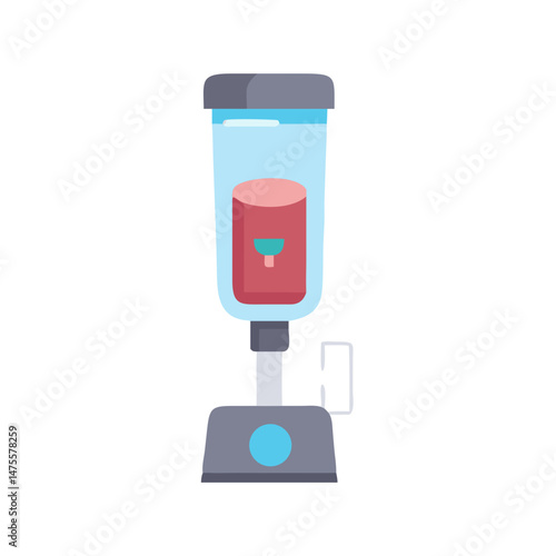 Dispenser with drinkable contents, isolated on a black background