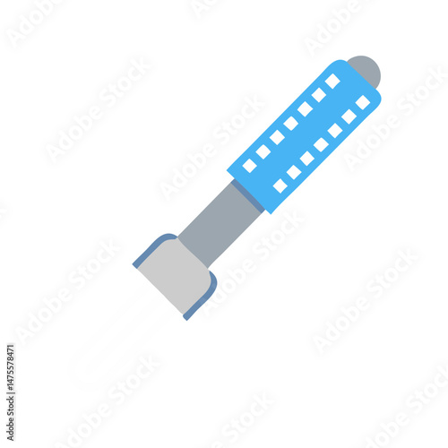 Abstract illustration of a blue and gray curling iron