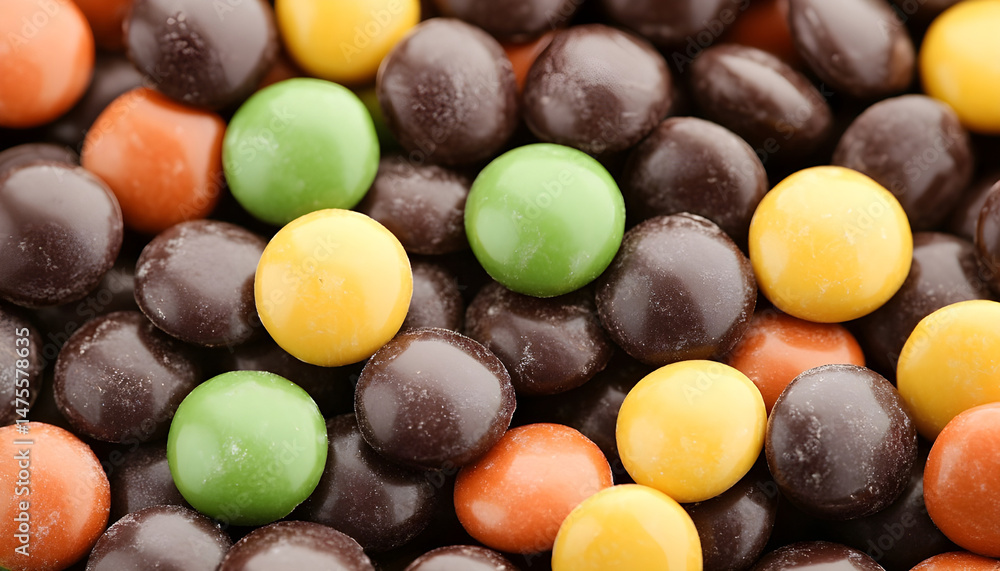 Different tasty chocolate candies as background, closeup