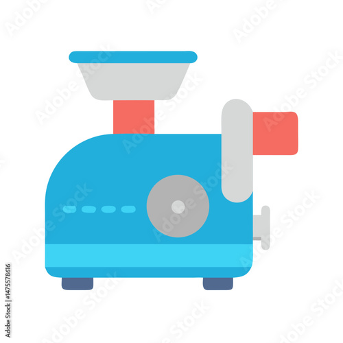 Modern electric meat grinder icon on a black background