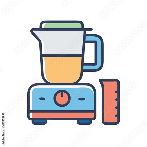 Colorful illustration of blender on black background image