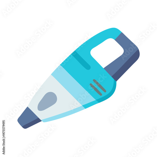 Portable handheld vacuum cleaner vector icon on black
