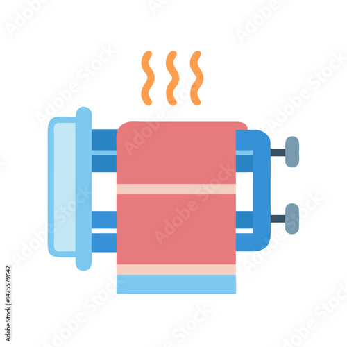 Heated towel rack icon for bathroom accessories design