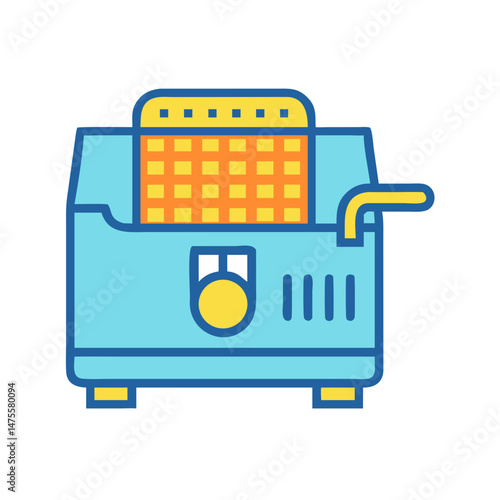 Modern Deep Fryer Illustration, Kitchen Appliance, Cooking Equipment