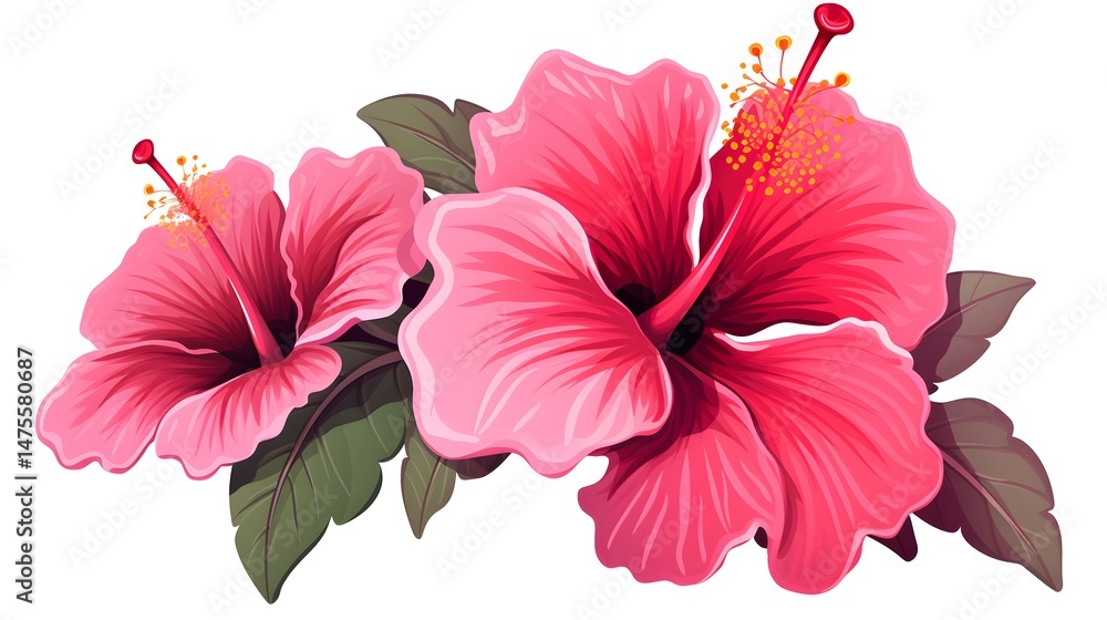 Hibiscus Cartoon Vector Illustration for Design Projects and Graphic Resources Hibiscus Cartoon Vector Illustration for Design Projects and Graphic Resources